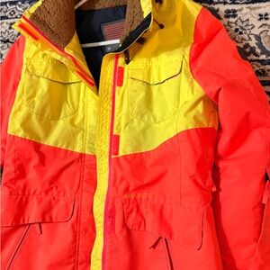 Vibrant Yellow and Orange Women's Ski/Hiking Jacket